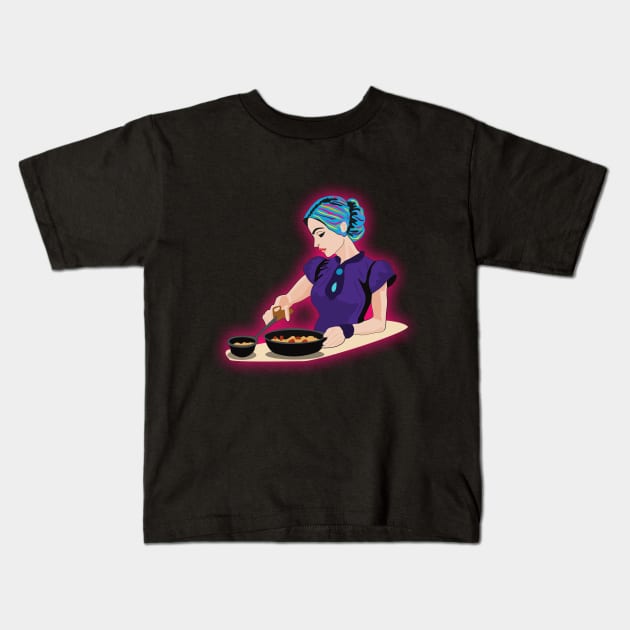 Women chef Kids T-Shirt by Womens Art Store